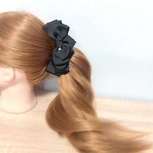 選べるチャームリボン 6色 バナナクリップ ヘアクリップ・バナナ 