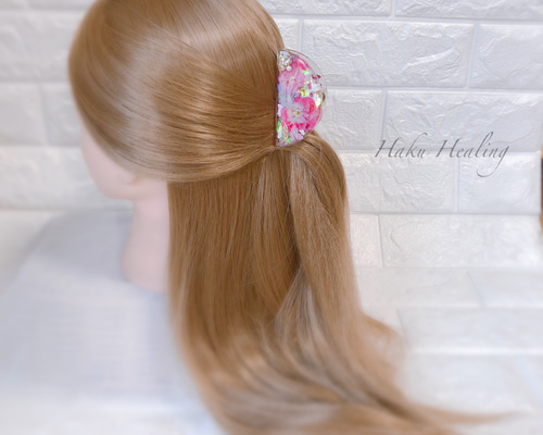 押し花ヘアクリップ ビオラ ヘアークリップ ヘアアクセサリー クリップ押し花 ビオラ