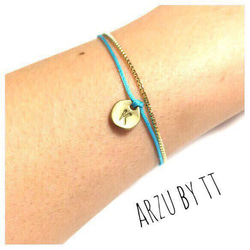 cord bracelet#nameTAG♡gold 2枚目の画像