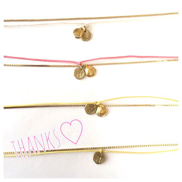 cord bracelet#nameTAG♡gold 3枚目の画像