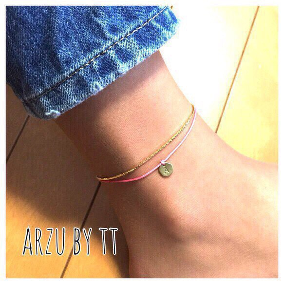 code anklet#name TAG☆gold 1枚目の画像