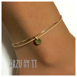 code anklet#name TAG☆leather 1枚目の画像