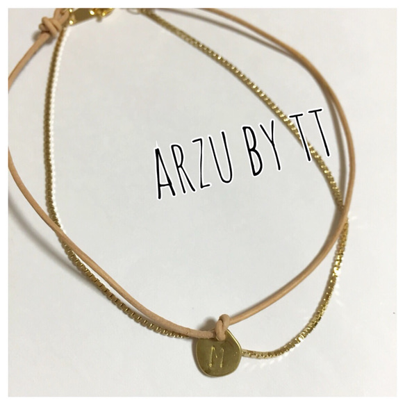 code anklet#name TAG☆leather 3枚目の画像