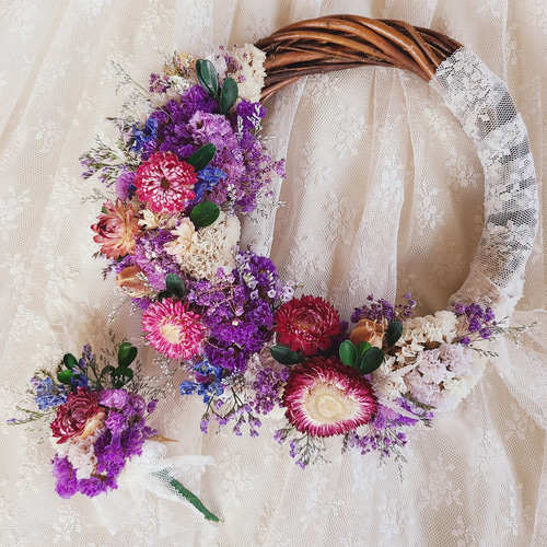 ドライフラワーリースとブートニア～one last kiss ブーケ fumi 通販