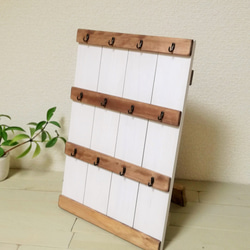 アクセサリー 什器 フック掛け3段 棚・シェルフ・ラック ウッド