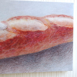 ＊｢ くまとフランスパン 」 (複製)　木製パネル 4枚目の画像