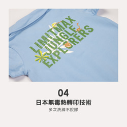 MIT獨家設計 叢林風 連身兔裝 - 天空藍 Baby (台灣製造) 天然棉 第7張的照片