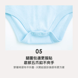 MIT獨家設計 麋鹿響叮噹柔棉 包屁衣 - 天空藍 Baby (台灣製造) 天然棉 第8張的照片