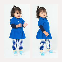 MIT獨家設計 公主袖 純棉網眼 Polo 包屁裙 - 寶石藍 Baby (台灣製造) 天然棉 第2張的照片