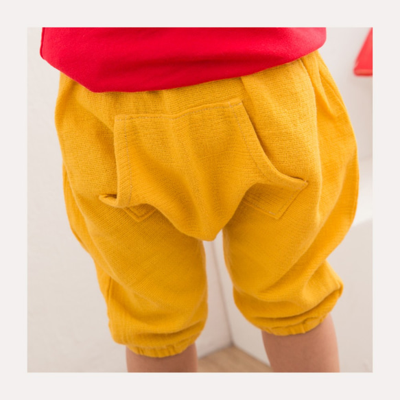 MIT獨家設計 棉麻透氣 哈倫飛鼠褲 兒童 (台灣製造) 天然棉麻 第2張的照片
