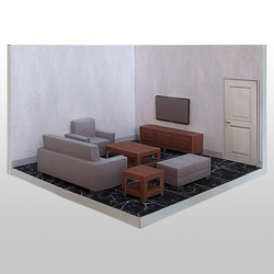 PaperCraft - Living Room #001 - DIY dollhouse paper model 1枚目の画像