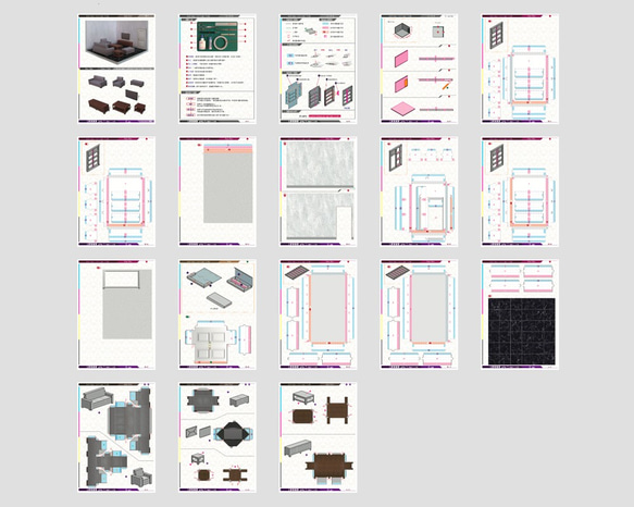 場景袖珍屋 - Living Room #001 - DIY 紙模型 第3張的照片