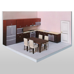 PaperCraft - Kitchen #001 - DIY dollhouse paper model 1枚目の画像