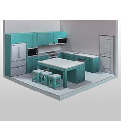 場景袖珍屋 - Kitchen #002 - DIY 紙模型 第1張的照片