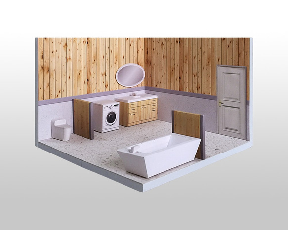 場景袖珍屋 - Bathroom #002 - DIY 紙模型 第1張的照片