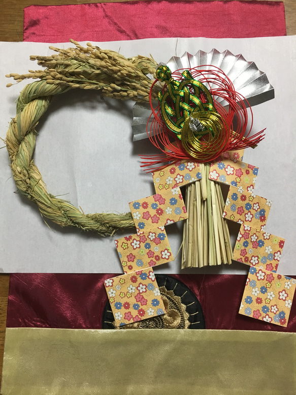 米農家が作るしめ飾り~2019ラッキーカラーで~ 1枚目の画像