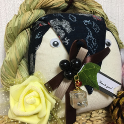 【12月25日までポイントuP】米農家が作るしめ飾り~2019 ふくふくろう~ 2枚目の画像