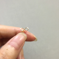 清純極簡 純銀 手工製作 幾何 無限 耳針　２對 台灣手作 第9張的照片