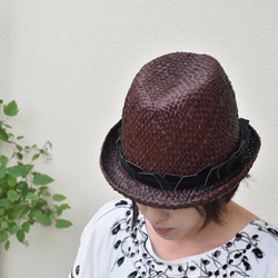 木型　帽子　ハット 木型で作った丸型麦わら帽子 ハット 関口善大靴工房 通販