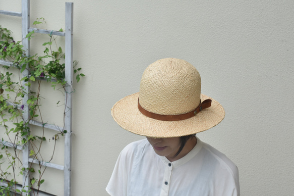 作家さん　麦わら帽子 木型で作った丸型の麦わら帽子 ハット 関口善大靴工房 通販