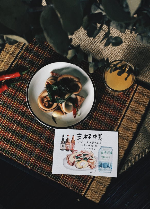 台灣傳統小吃插畫明信片-全套六張 第4張的照片