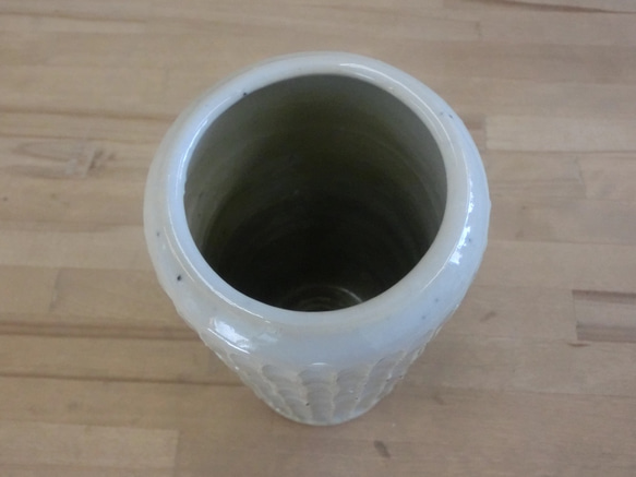 花瓶　単純筒形白 5枚目の画像