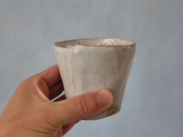 粉引き巻きまきフリーカップ　マット 5枚目の画像