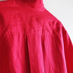 リネン　２WAY大人のシャツドレス　チェリー 4枚目の画像