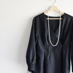 リネン　セレモニードレス　ブラック 2枚目の画像