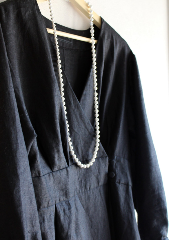 リネン　セレモニードレス　ブラック 4枚目の画像