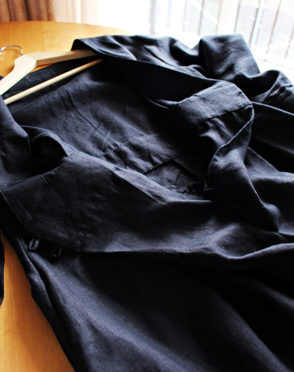 リネン　セレモニードレス　ブラック 5枚目の画像