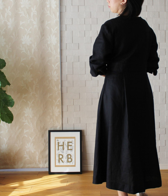 リネン　セレモニードレス　ブラック 7枚目の画像