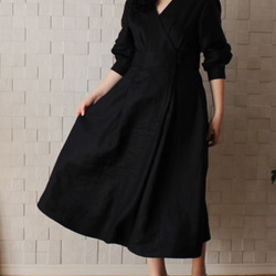 リネン　セレモニードレス　ブラック 8枚目の画像