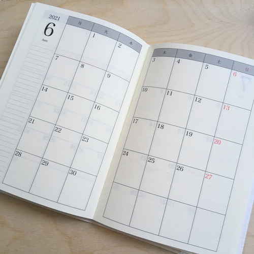 2021年スケジュール帳B6サイズ～ボタニカルデザイン ノート crapa