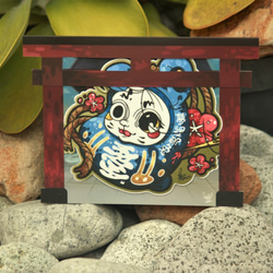 【SOLD OUT 】夢兔達摩寺院 ● 晶鑽防水貼紙 第5張的照片