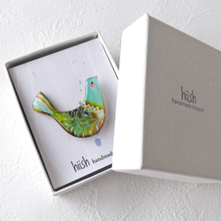 幸せな鳥のブローチ(ピスタチオ) 5枚目の画像
