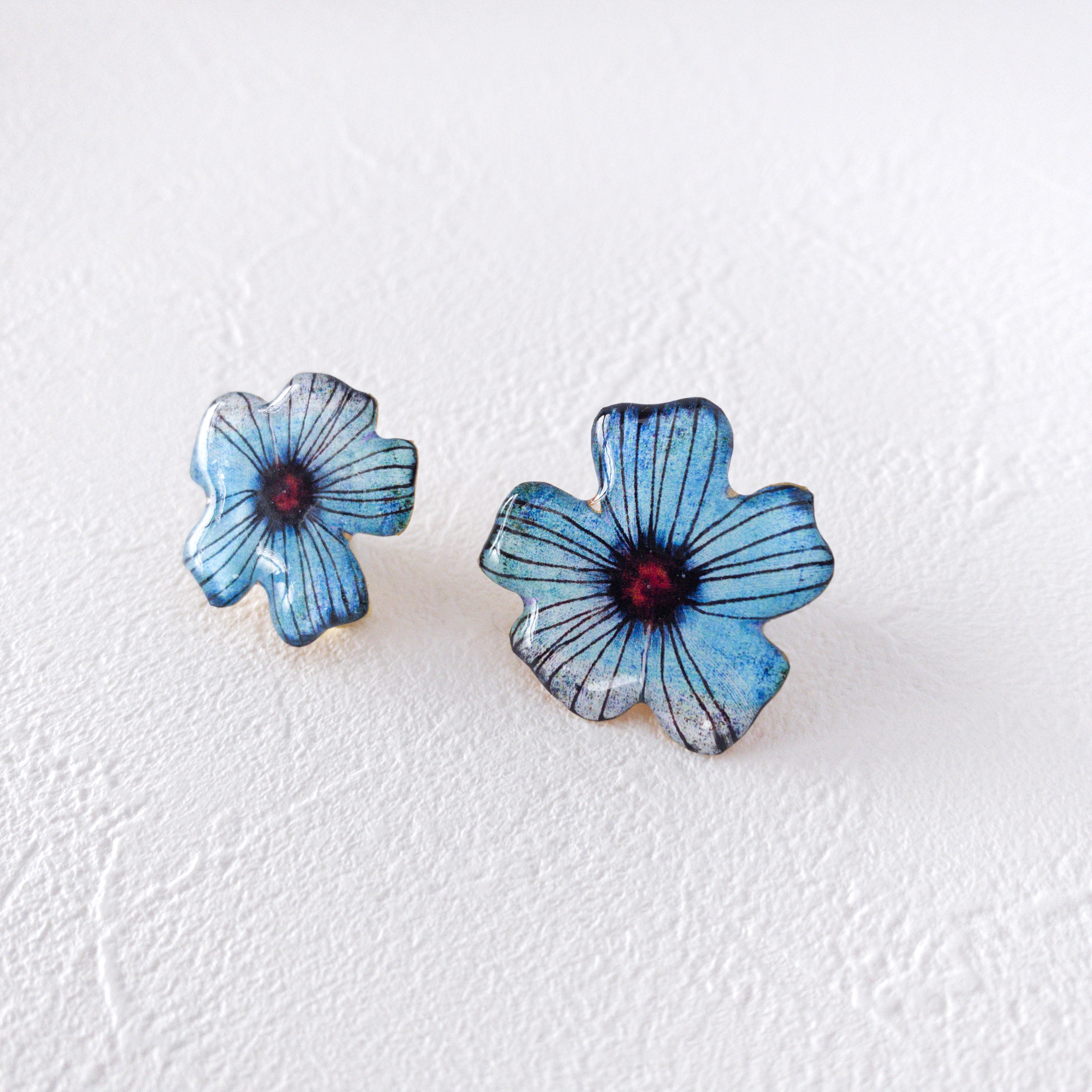 ★再販★青い花セットブローチ