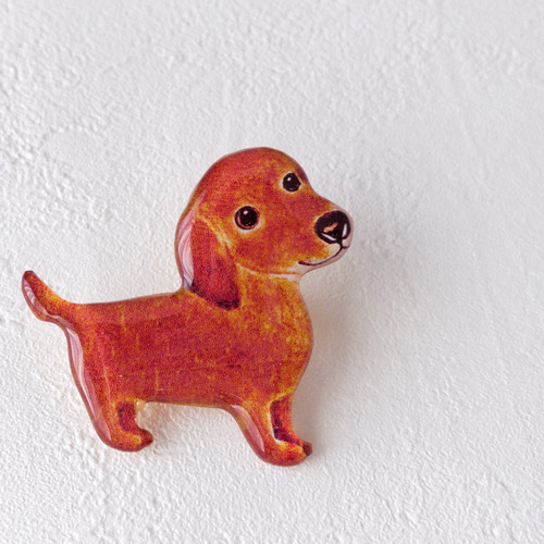 ☆再販☆ミニチュアダックス ブローチ ブローチ hiish - イッシュ  
