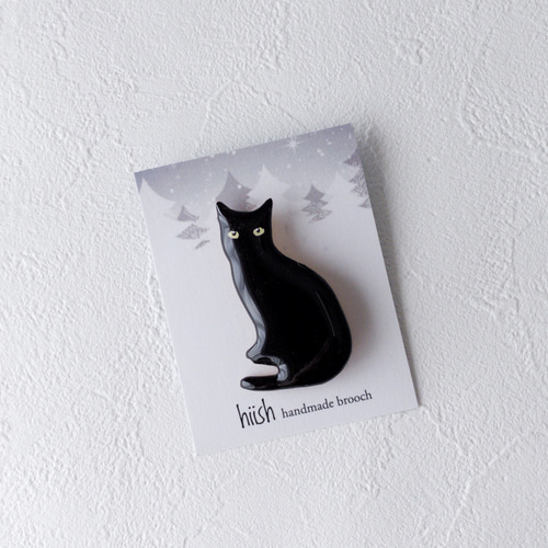 ☆再販☆黒猫オスワリ ブローチ《特集掲載》 ブローチ hiish
