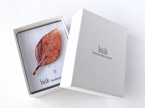 ★再販★木の葉のブローチ(夕色) 3枚目の画像