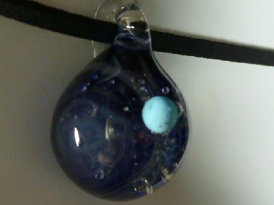 宇宙ガラス、惑星NO.9（星雲、星、ガラス、ペンダント）