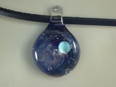 宇宙ガラス、惑星NO.9（星雲、星、ガラス、ペンダント）