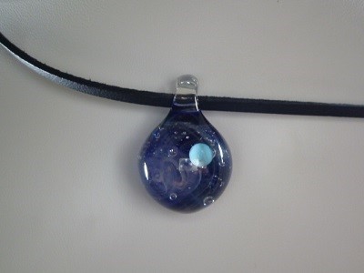 宇宙ガラス、惑星NO.9（星雲、星、ガラス、ペンダント）