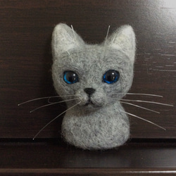 ブリティッシュショートヘアー 猫 羊毛フェルト フレーム 羊毛フェルト 窓ねこ フォトフレーム茶とら 羊毛フェルト haluhalu