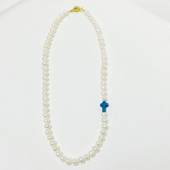 Turquoise Cross Necklace 2枚目の画像