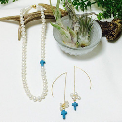 Turquoise Cross Necklace 3枚目の画像