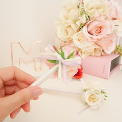 [簡單！手工製作工具包】粉紅色♡花筆花筆♡婚禮標誌·體驗套裝·製作·玫瑰筆·榮譽筆記·標誌 第6張的照片