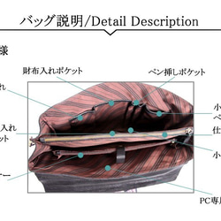 大型 本革 メンズ ビジネスバッグ ブリーフケース 黒 16PC B4 2WAY 手提げ 斜め掛けバッグ 通勤 書類 7枚目の画像