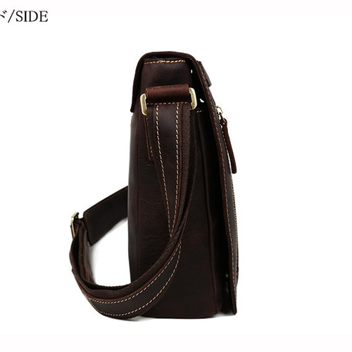 ミリタリー風 本革 レザー メンズ ショルダーバッグ メッセンジャー