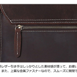 アンティーク風 2WAY 厚手牛革 レザー 一眼レフカメラバッグ 斜め掛け ショルダーバッグ A4対応 ダークブラウン 8枚目の画像
